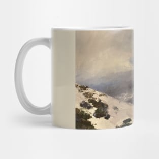 Abstract Snowy Mountains Oil on Canvas Mug